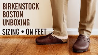 Unboxing  Birkenstock Boston With Natural Horween Leather Quality Sizing amp On Feet Look [upl. by Tallulah806]