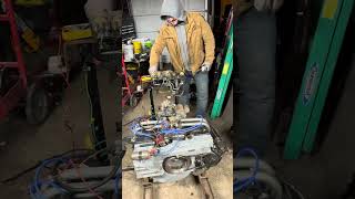 AIR COOLED VW Type 4 Engine  First Attempt Starting After Top End Work [upl. by Nowtna732]