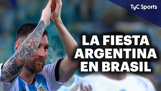 LOS FESTEJOS DE ARGENTINA LUEGO DE GANARLE A BRASIL EL CLÁSICO EN EL MARACANÁ 🔥⚽ [upl. by Milburn]