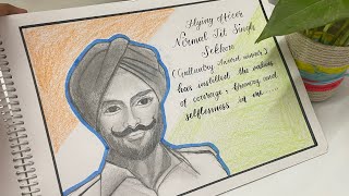 Drawing gallantry award winner flying officer Nirmal Jit Singh Sekhon 🫡🇮🇳✈️ read discription… [upl. by Hugo]