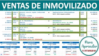 🍀 VENTA DE INMOVILIZADO con IVA y Amortización Acumulada📌 Curso de Contabilidad 24  Para Aprender [upl. by Fotina]