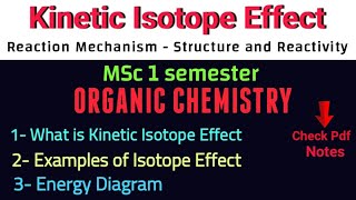 Kinetic Isotope Effect  Reaction Mechanism •MSc 1sem ORGANIC• Notes itschemistrytime [upl. by Esoryram]