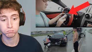 Jack Doherty crashes McLAREN while TEXTING banned [upl. by Quartana889]