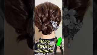 chignon roulé  moño de pelo enrollado  gerollter Haarknoten Frisur coiffure peinada hairstyle [upl. by Homovec]