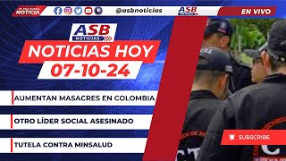 🔴 EnVivo Aumentan masacres en Colombia otro líder social asesinado tutela contra Minsalud [upl. by Adnahsam428]