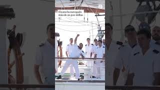 El buque escuela Elcano regresa a Cádiz del viaje previo al embarque de la princesa Leonor Elcano [upl. by Matthei]