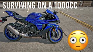 How I survived my first week on a 1000cc Motorcycle   Beginner POV  Yamaha R1 [upl. by Eniamrej]