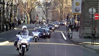 Russian President Dimitry Medvedev in Paris Motorcade with Motorcycle Escort [upl. by Haleigh]