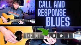 Easy Call and Response Blues Guitar Lesson  How to play blues by yourself [upl. by Aramenta]