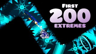 4K The FIRST 200 EXTREME DEMONS in Geometry Dash 200K Special [upl. by Dryfoos]