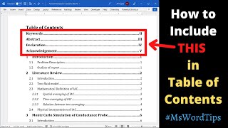 How to add sectionheading before Table of Contents into Table of Contents 2022 [upl. by Ahtiek644]