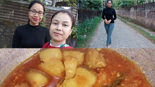 Pork curry 😋😋⚡😋etu hetu kam✨abelir sah cup☕video✨ [upl. by Ruyam]