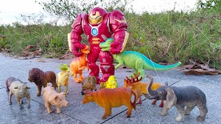 Hulkbuster rescue wild zoo animals toys from dinosaurs roosterworkshop [upl. by Secrest]