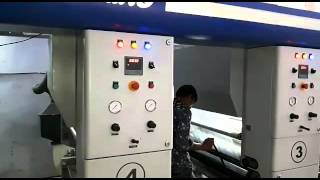 4 COLOUR ROTOGRAVURE PRINTING MACHINE WITH 3 DRIVE SYSTEM [upl. by Martreb]