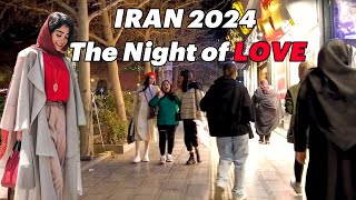 Walking in Valentines Night In the Busy Street of Mashhad IRAN  ایران ولنتاین [upl. by Mccahill]