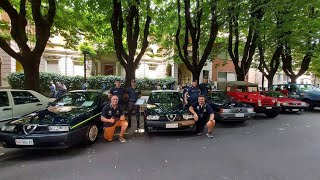 le alfa romeo del club alfisti in pattuglia ONLUS a lodi [upl. by Wehrle149]