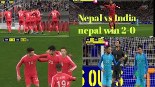 Nepal vs India Football match 20 efootball pes edit nepal india India vs Nepalviralvideo [upl. by Kirtley]