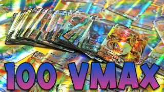 Opening Box of 100 VMAX Pokemon Cards from Aliexpress [upl. by Cressi]