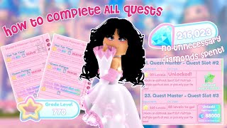 How to Complete ALL the Quests in Royale High 🏰✅ [upl. by Euqcaj]