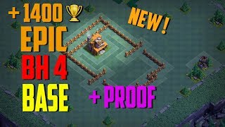 BEST BUILDER HALL 4 BASE BH 4 WITHOUT AIR BOMBS  BUILDER BASE  CLASH OF CLANS 2018 [upl. by Jala]