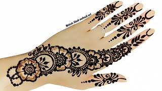 Easy simple backhand mehndi designstylish mehndi designmehandi ka designmehandimehndi [upl. by Aihsined819]