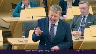 Scottish Conservative and Unionist Party Debate Reversing the Family Farm Tax  13 November 2024 [upl. by Aihtenak455]