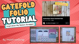 Gatefold Folio FREE Tutorial amp Cut Guide  Inspiration My Sisters Scrapper Dame Project Share [upl. by Mehcanem]