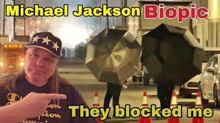 Trying to film Michael Jackson Biopic Security blocked me with umbrellas Thriller location [upl. by Ran]