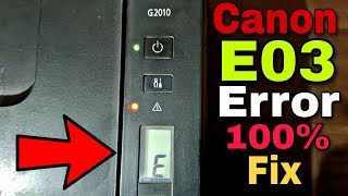 Canon G2000G2010G3010 Printer E03 Error Solution  Red light Blinking  Paper Jam [upl. by Gavriella]