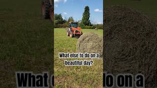 Helping a neighbor out tractor forks farming hay roundbales kioti summer trailer 2 vlog [upl. by Fiorenza]