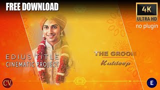 edius title project free download 2024  Indian Traditional  4K [upl. by Aratihc]