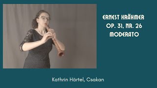 E Krähmer  Moderato op 31 Nr 26 Kathrin Härtel Csakan [upl. by Silverts247]