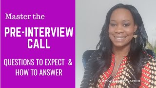 Business Analyst Training Master the PreInterview Call Questions to expect and how to answer [upl. by Hara841]