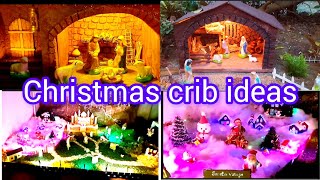 christmas crib making ideaxmas cribhow to make christmas cribsnow village [upl. by Yrrad]