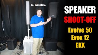 EV Evolve 50 vs RCF Evox 12 vs EV EKX 12p15sp  Speaker Comparison [upl. by Eninotna]