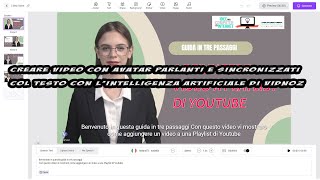 Creare video con avatar parlanti e sincronizzati col testo con lintelligenza artificiale di Vidnoz [upl. by Ecnar]