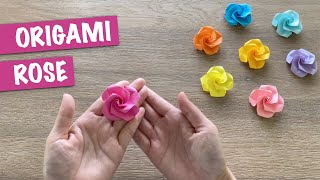 Easy Origami Paper Rose 🌹 [upl. by Llenahc]