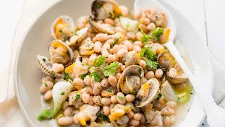 Recette  Salade de haricots blancs aux coques [upl. by Etnwahs254]