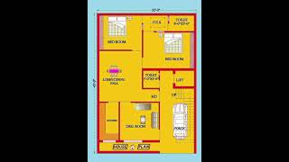 32X45Houseplanhow to create house planhappy happy 2dhomedesignplandrawing [upl. by Yro]