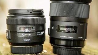 Canon 35mm f2 IS VS Sigma 35mm f14 Lens [upl. by Valer]