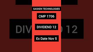 SASKEN TECHNOLOGIES STOCK DIVIDEND  dividend stockmarket stocks [upl. by Nolram]