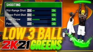 HOW to SHOOT W a LOW 3PT NBA 2K21 😏 BEST JUMPSHOT for PERIMETER LOCKDOWNS amp NON SHOOTING BUILDS [upl. by Dahc682]