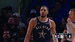 Tyrese Haliburton on 🔥 at 2024 NBA AllStar Game [upl. by Llednyl]