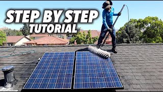 How I Clean Solar Panels Steps by Steps  All One Solar Shine [upl. by Intosh873]