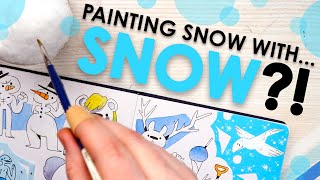 PAINTING WITH SNOW  Snowy Sketchbook Spread [upl. by Kired300]