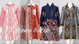 Batik modernMODEL BAJU BATIK WANITA DAN DRESS TENUN TERBARU [upl. by Aible]