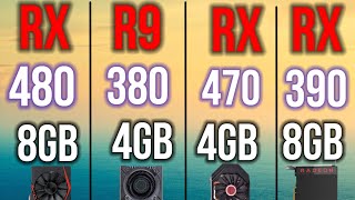 RX 480 8GB VS R9 390 8GB VS R9 380 4GB VS RX 470 4GB ON 1080P BEST CHEAP AMD GRAPHIC CARDS IN 2022 [upl. by Humphrey]