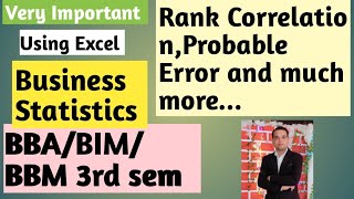 Rank correlationrepeated case  probable Errorpopn correlation coefficient using MS Excel [upl. by Atsok]