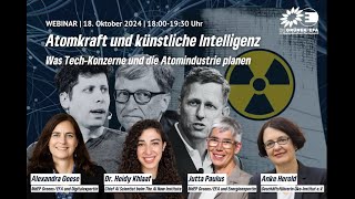 Atomkraft und KI  Was planen TechKonzerne und die Atomindustrie  Webinar Aufzeichnung [upl. by Reeta]