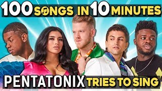 Pentatonix Tries To Sing 100 Pop Songs In 10 Minutes Challenge [upl. by Matheson55]